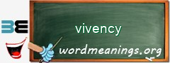 WordMeaning blackboard for vivency
